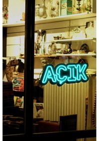 Resim Açık Yazısı Neon Led Dükkan - İşyeri - Kapı Yazısı Mavi Mavi 