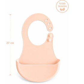 Resim Siliconly Bpa Içermeyen %100 Silikon Bebek Mama Önlüğü Kaydırmaz Cepli Bebek Önlüğü 