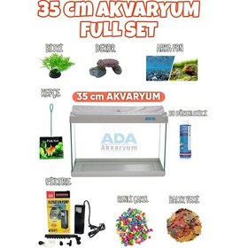 Resim Ada Akvaryum Full Akvaryum Seti Beyaz Renk 35x25x15 Cm 9 Parça 