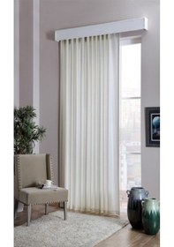 Resim Taç Saten Güneşlik Perde-Beyaz-En:260 cm (Pencere Yatay Ölçüsü) Beyaz 