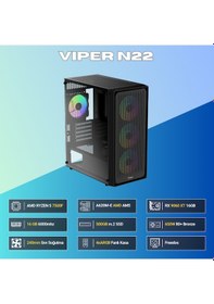 Resim Sinerji Viper Sapphire Radeon N22 R5-7500F 16 GB 500 GB RX9060XT NVME M.2 SSD Free Dos Masaüstü Oyuncu Bilgisayarı 