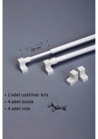 Resim Briz Perde Çubuğu Ayarlanabilir 2 Adet 40-55 CM 