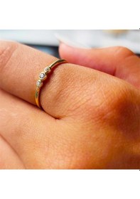 Resim Tria Pırlanta Modern Evlilik Teklifi-Minimal Tasarım Hediye-925 A - 552949085 