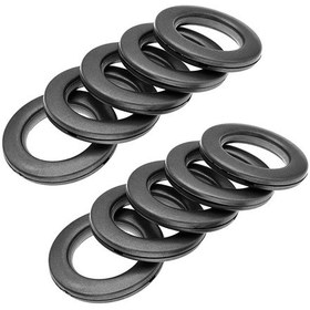 Resim Yifomall 32 Adet Sessiz Kayar Abs Perde Halkası, 40mm İç Çap, Nano Kaplama Siyah Halkalar, Kolay Kurulum 