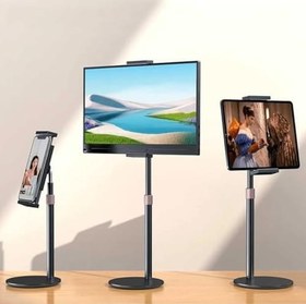 Resim Coverzone Tablet ve iPad ile Uyumlu Stant - 360° Döner, 90° Eğilebilir, 44cm Yükseklik Ayarlı, Alüminyum Alaşım, 12 inç'e Kadar Tablet Uyumlu, Eller Serbest Okuma Çalışma Tutucu J2 (12 inç'e kadar) 