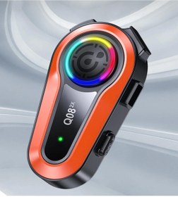 Resim Aırstorr Q08 2x Motosiklet Kask Kulaklık Intercom RGB Işıklı Bluetooth 5.0 Çift Telefon Bağlantı 