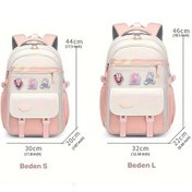 Resim Honeybeeshop Pembe Kucuk Boy 6 Sinif Renkli Sirta Cantasi Rahat Hafif Dayanikli Yikanabilir Pembe 