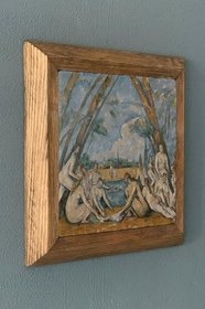 Resim Oscar Stone Decor Masif Çerçeveli Doğaltaş Tablo 28X28 Cm The Bathers (Banyo Yapanlar) Paul Cezanne Prmt2020-1637 