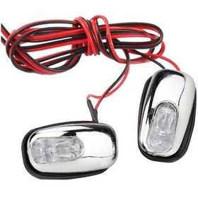 Resim Sarı 1 Çift Otomatik Ön Cam Ön Cam Led Işık Püskürtme Jet Nozulu Silecek Yıkama Lambası 