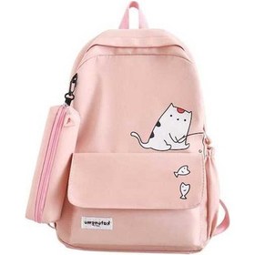 Resim Dancemonkey Üniversite Su Style Sırt Çantası Öğrenci Moda Kedi Kadın Su Geçirmez Çok Cepli C Baskılı Çok Renkli 