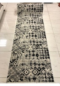 Resim Aksu Jel Kaymaz Taban Yıkanabilir Yumuşak Yüzey Kesme Yolluk Üst Kalite Siyah Beyaz Iskandinav Desen Renkli 