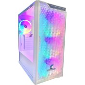 Resim GAMEFORCE Rainy Beyaz 4x120mm Rainbow Fan E-ATX Oyuncu Bilgisayar Kasası 