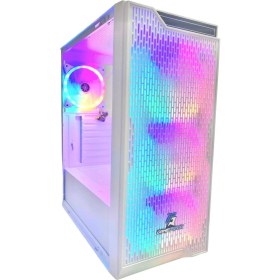 Resim GAMEFORCE Rainy Beyaz 4x120mm Rainbow Fan E-ATX Oyuncu Bilgisayar Kasası 