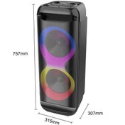Resim Acl Mikrofonlu Karaoke Bluetooth Hoparlör Kablosuz Şarjlı Işıklı Taşınabilir Müzik Sistemi-1342 