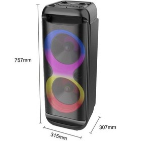 Resim Acl Mikrofonlu Karaoke Bluetooth Hoparlör Kablosuz Şarjlı Işıklı Taşınabilir Müzik Sistemi-1342 