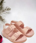 Resim Ponchiq Tek Bant Pembe Kız Çocuk Sandalet 