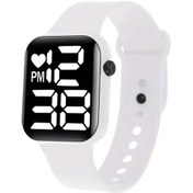 Resim Cloud011 Beyaz Tarih Ve Saat Göstergeli Unisex Işıklı Digital Elektronik Kol Saati Diğer 
