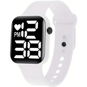 Resim Cloud011 Beyaz Tarih Ve Saat Göstergeli Unisex Işıklı Digital Elektronik Kol Saati Diğer 