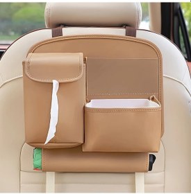 Resim Dashanshop Araç Koltuğu Düzenleyici Çok Amaçlı Saklcep Cepli Pvc Çöp Kutusu Mendillik Kahverengi 
