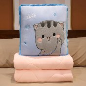 Resim Zhuque Karikatür Yastık Yorgan Çift Amaçlı 2'si 1 Arada Araba Sevimli Katlanır Klima Ofis Için Kalınlaşmış Araba Yastığı (Yurt Dışından) 
