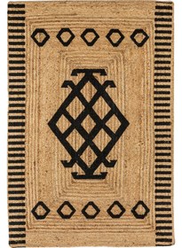 Resim Cool Halı Bolero X-09 Siyah El Dokuma Doğal Hasır Jüt Halı SSF - 120x180 