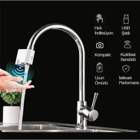 Resim Polham Otomatik Sensörlü Su Tasarruflu Musluk Başlığı, Kızılötesi Sensörlü, Tüm Musluklara Uyumlu 