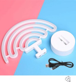 Resim MOBGİFT Gökkuşağı Tasarımlı Neon Led Masa Ve Gece Lambası 