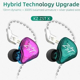 Resim KZ ZST X Hibrit Sürücü In Ear Monitör IEM Kablolu Kulak İçi Oyuncu Kulaklık Mikrofonlu 