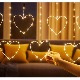 Resim Metal Kalpli Perde Led Işıklar, Yılbaşı Parti Süs Işıkları, Ev Bahçe Dükkan Dekorasyon Günışığı 