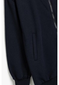 Resim Koton Çocuk Okul Sweatshirt Uzun Kollu Cep Detaylı Fermuar Kapamalı 001 Lacivert 