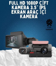 Resim Çift Görüşlü Dashcam Gece Görüşlü 1080p Araç İçi Güvenlik Kamerası 