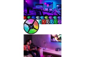 Resim Techno Station 5 mt Kumandalı Işıldak Rgb Şerit LED Lamba 