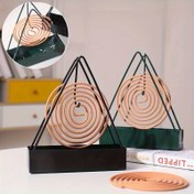 Resim 2 adet Şık Siyah Metal Üçgen Sivrisinek Kokusu Tutucuları - İç ve Dış Mekan Kullanımı için Kolay Temizlenebilir Kül Yakıcı Standı, Kül Çubukları ve Sivrisinek Kokuları ile Uyumlu, Kokusuz, Dış Mekan Sivrisinek Kovucu|Modern Estetik|Dayanıklı Metal 