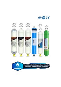 Resim Sumarkt Yeni Seri İnline Kapalı Kasa Su Arıtma Cihazı Uyumlu 6 Aşama 80 Gpd Vontron Membranlı Alkalinli Set 