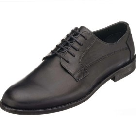 Resim Costo Shoes 45,46,47,48,49,50 Numaralarda NV1086 Siyah Deri Neolit Taban Büyük Numara Erkek Klasik Ayakkabı 