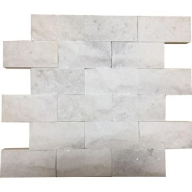 Resim Markataş 5X10Cm White Mermer Doğal Taş Patlatma Taş Mozaik Duvar Kaplaması 