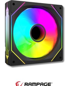 Resim Rampage 7C-120S 120*120*25mm Double Ring Aynalı ARGB 12CM Siyah Kasa Fanı 