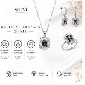 Resim Servi 925 Ayar Gümüş Radiant Baget Set-102 