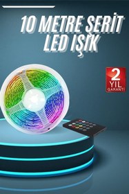 Resim 10M Şerit Led İç Mekan Renkli Rgb Şerit Led Kumandalı 