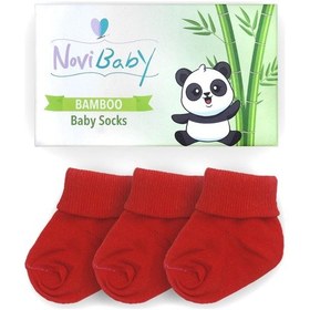 Resim Novibaby 3'lü Bambu Yenidoğan Bebek Çorabı I Rudy I 0-6 ay "Karışık Renkli" 