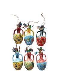 Resim 6'lı Çini Duvar - Kapı Vazo Dekoru El İşçiliği 