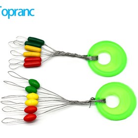Resim 60 Adet Topranc Uzay Fasulye Balıkçılık Şamandıraları - Oval/Silindirik Konik Uçlu Uzun Kuyruk Tasarımı, Karışık Renkler (Kırmızı/Sarı/Yeşil), Okyanus Trolling ve Sazan Avı İçin, XS/S/M Boyutlar, Dayanıklı Şamandıra Bağlantı Araçları 