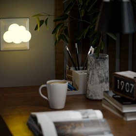 Resim 1/2 Paket Akıllı Sensörlü LED Gece Lambası, Alacakaranlık'tan Şafağa Sensör, 2700K 0.5W Sıcak Beyaz, Koridor, Yatak Odası, Merdivenler için Bulut Tasarımı 