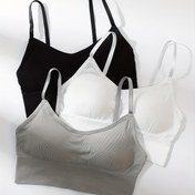 Resim 3 adet Basit Düz Askılı Üst, Yumuşak ve Rahat Tüm Eşleşme Crop Top, Kadın İç Giyim ve İç Çamaşırı 