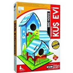 Resim Boyanabilir 3'lü Ahşap Kuş Evi 
