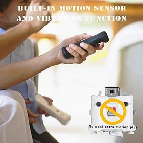 Resim MOICUCU Wii uzaktan kumanda Wii Controller Motion Plus ve Nunchuck, kablosuz Wii uzaktan kumanda, silikon kılıflı, el kayışı 