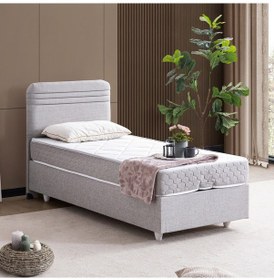 Resim Mila Tek Kişilik Baza Başlık Orthosoft Yatak Seti - Açık Gri 100 x 200 