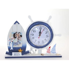 Resim urfakent bilişim ve medya danışmanlık Ahşap Marin Dümenli Çerçeveli Saat Model 1 