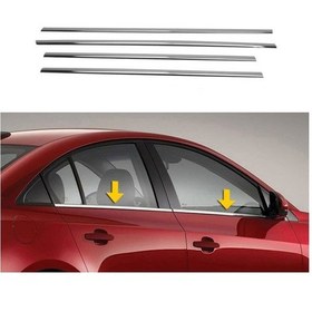 Resim Volkswagen Bora Uyumlu 1998-2004 Krom Cam Çıtası 4 Parça Paslanmaz Çelik 