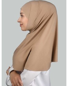 Resim Altobeh İkili Set Pratik Eşarp Hazır Türban Ve Hijab Tesettür Bonesi Koyu Bej 